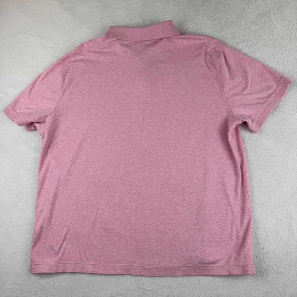 Banana Republic Luxe Touch Polo Shirt Mens L Pink Opal Short Sleeve Heathered